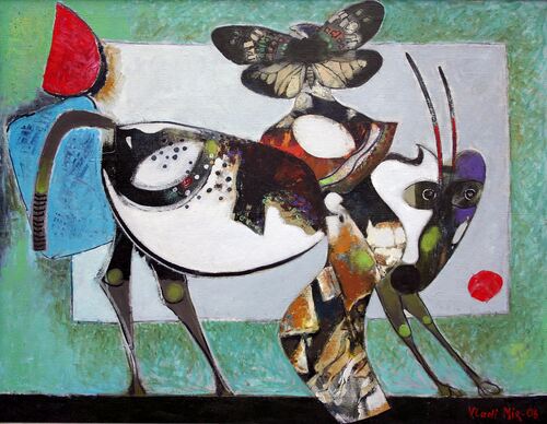 Woman and antelope